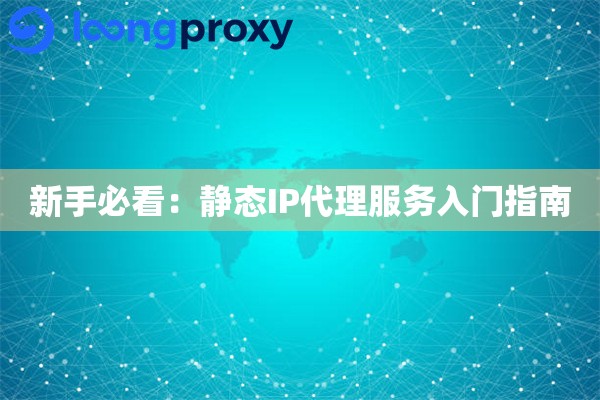 新手必看：静态IP代理服务入门指南