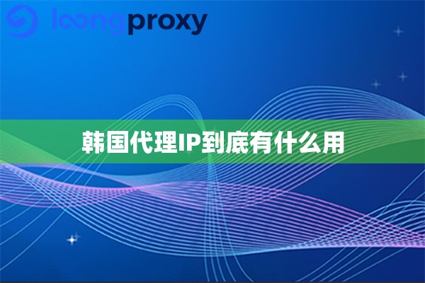 韩国代理IP到底有什么用 韩国代理IP到底有什么用