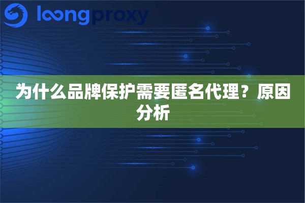 为什么品牌保护需要匿名代理?原因分析 为什么品牌保护需要匿名代理?原因分析