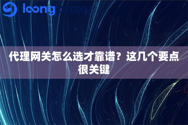代理网关怎么选才靠谱?这几个要点很关键 代理网关怎么选才靠谱?这几个要点很关键