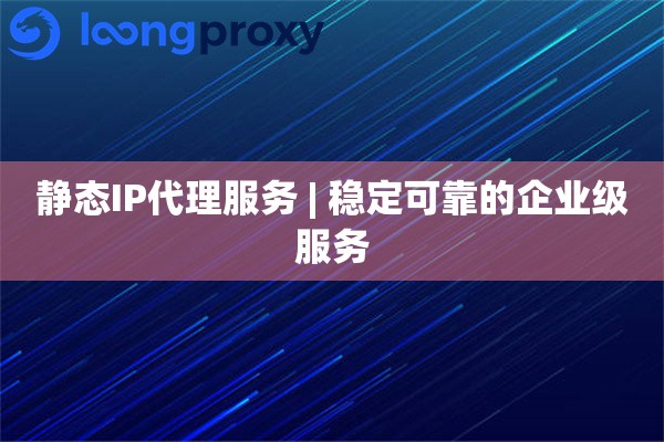 静态IP代理服务 | 稳定可靠的企业级服务 静态IP代理服务 | 稳定可靠的企业级服务