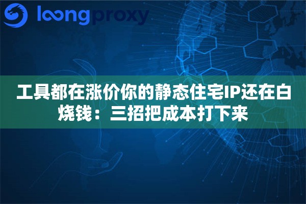 工具都在涨价你的静态住宅IP还在白烧钱:三招把成本打下来 工具都在涨价你的静态住宅IP还在白烧钱:三招把成本打下来