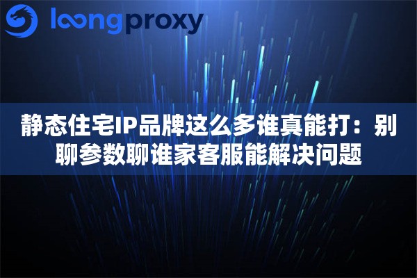 静态住宅IP品牌这么多谁真能打：别聊参数聊谁家客服能解决问题
