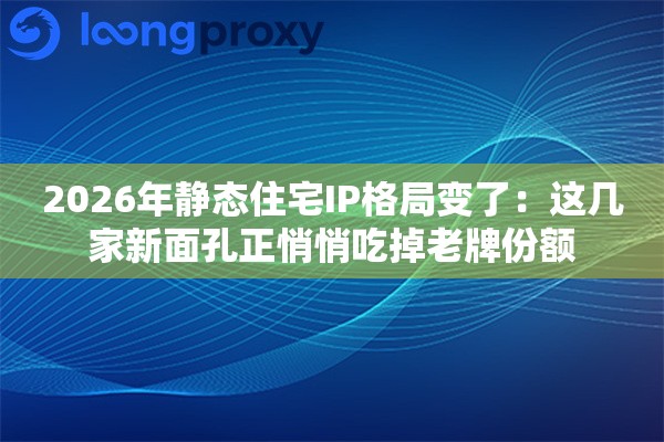 2026年静态住宅IP格局变了:这几家新面孔正悄悄吃掉老牌份额 2026年静态住宅IP格局变了:这几家新面孔正悄悄吃掉老牌份额