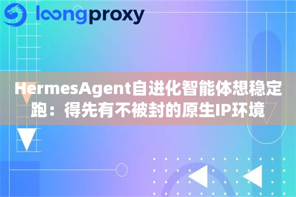 HermesAgent自进化智能体想稳定跑：得先有不被封的原生IP环境