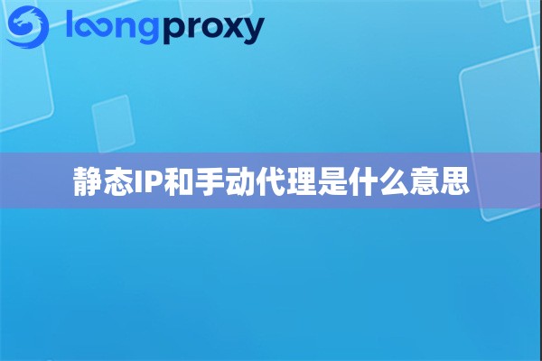 静态IP和手动代理是什么意思
