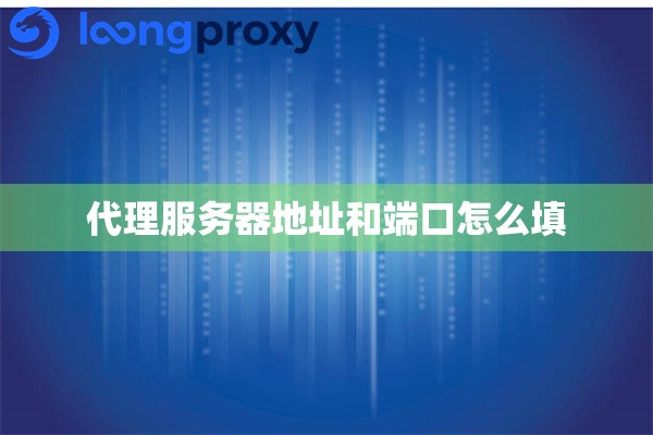 代理服务器地址和端口怎么填
