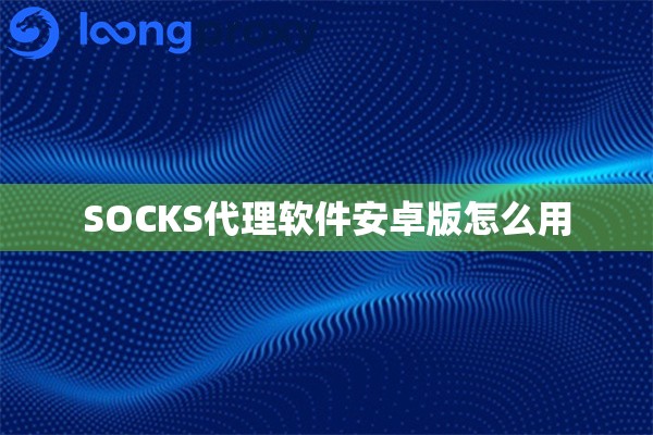 SOCKS代理软件安卓版怎么用