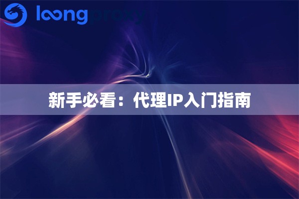 新手必看:代理IP入门指南 新手必看:代理IP入门指南