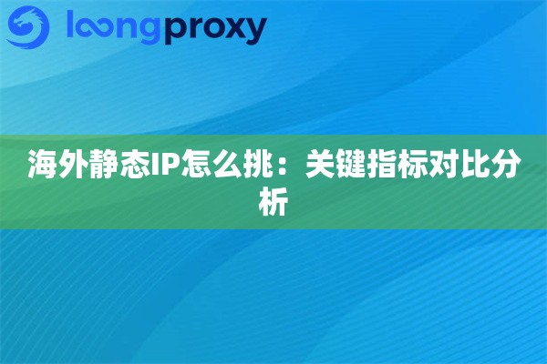 海外静态IP怎么挑：关键指标对比分析