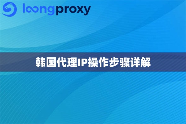 韩国代理IP操作步骤详解 韩国代理IP操作步骤详解