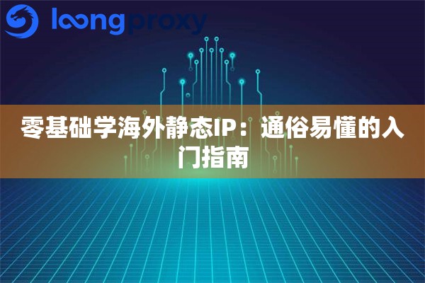 零基础学海外静态IP:通俗易懂的入门指南 零基础学海外静态IP:通俗易懂的入门指南