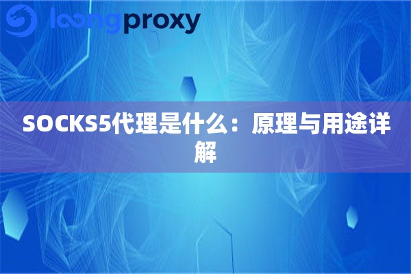SOCKS5代理是什么：原理与用途详解