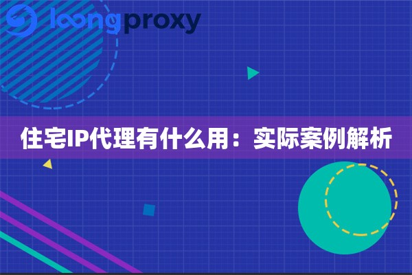 住宅IP代理有什么用：实际案例解析