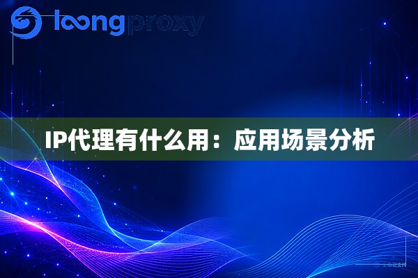 IP代理有什么用:应用场景分析 IP代理有什么用:应用场景分析