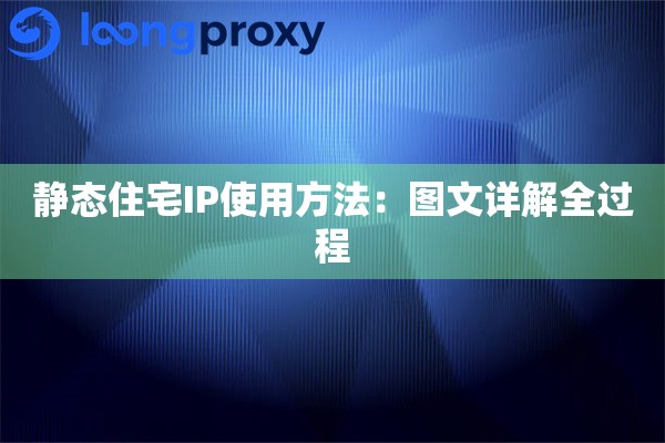 静态住宅IP使用方法：图文详解全过程
