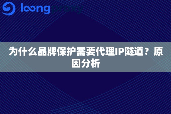 为什么品牌保护需要代理IP隧道?原因分析 为什么品牌保护需要代理IP隧道?原因分析