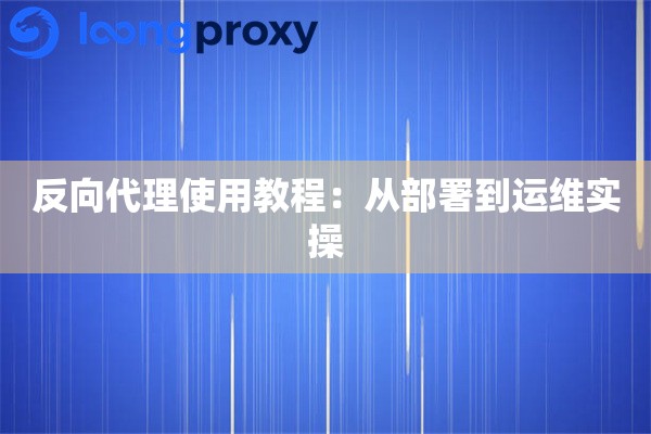 反向代理使用教程:从部署到运维实操 反向代理使用教程:从部署到运维实操