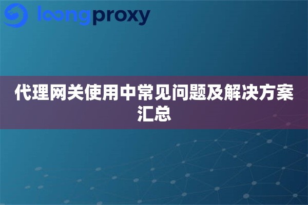代理网关使用中常见问题及解决方案汇总