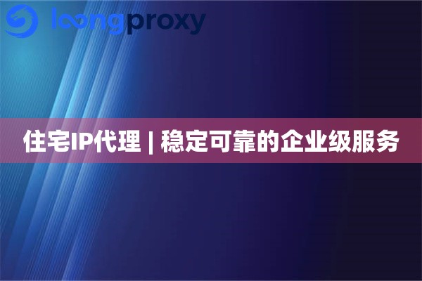住宅IP代理 | 稳定可靠的企业级服务
