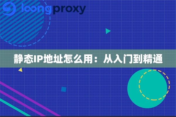 静态IP地址怎么用:从入门到精通 静态IP地址怎么用:从入门到精通