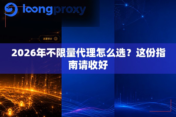2026年不限量代理怎么选？这份指南请收好