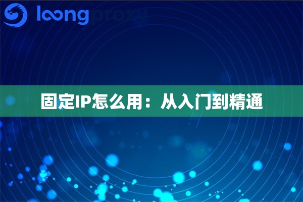 固定IP怎么用：从入门到精通