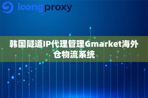 韩国隧道IP代理管理Gmarket海外仓物流系统