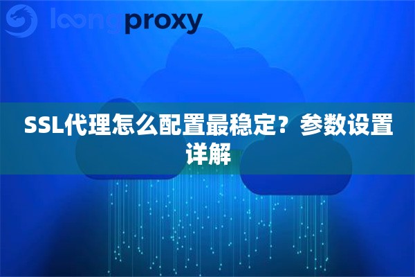 SSL代理怎么配置最稳定？参数设置详解