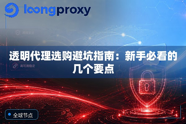 透明代理选购避坑指南：新手必看的几个要点