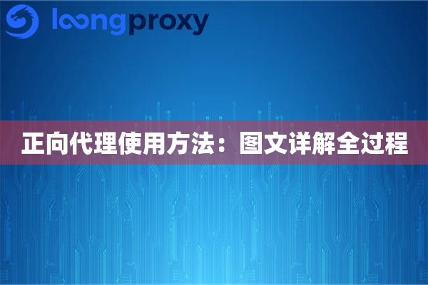 正向代理使用方法：图文详解全过程