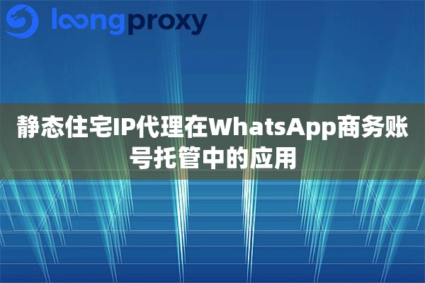 静态住宅IP代理在WhatsApp商务账号托管中的应用