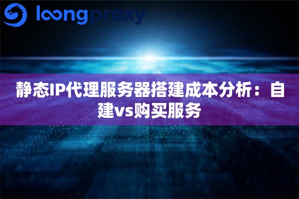 静态IP代理服务器搭建成本分析：自建vs购买服务
