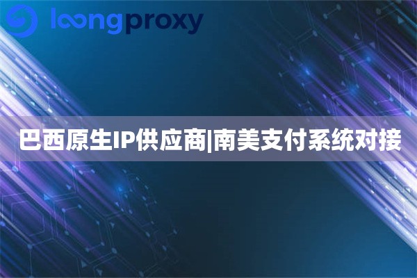 巴西原生IP供应商|南美支付系统对接
