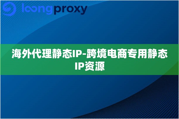 海外代理静态IP-跨境电商专用静态IP资源
