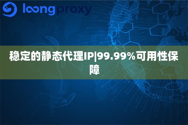 稳定的静态代理IP|99.99%可用性保障