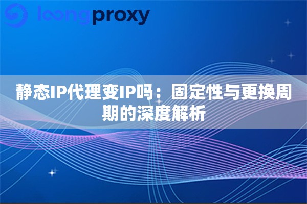 静态IP代理变IP吗：固定性与更换周期的深度解析