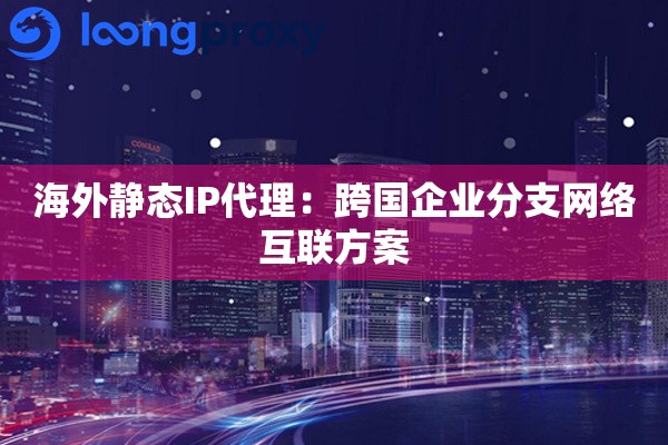 海外静态IP代理：跨国企业分支网络互联方案