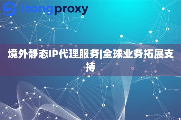 境外静态IP代理服务|全球业务拓展支持
