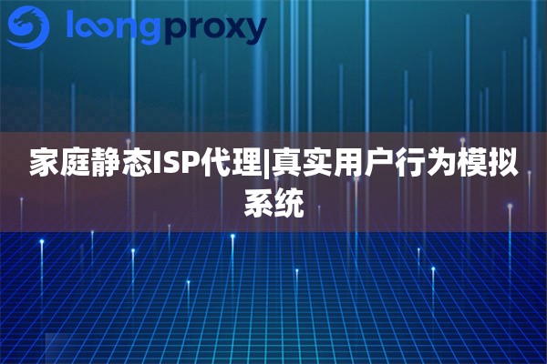 家庭静态ISP代理|真实用户行为模拟系统