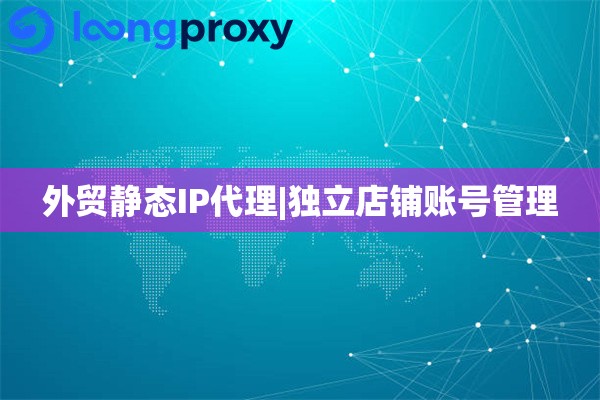 外贸静态IP代理|独立店铺账号管理