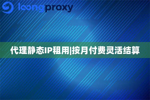 代理静态IP租用|按月付费灵活结算