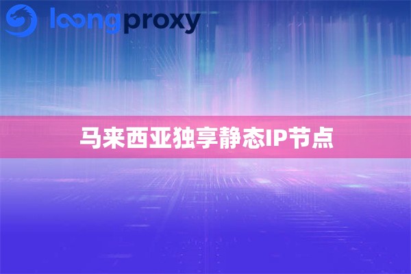 马来西亚独享静态IP节点