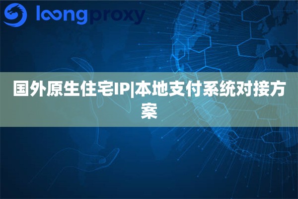 国外原生住宅IP|本地支付系统对接方案