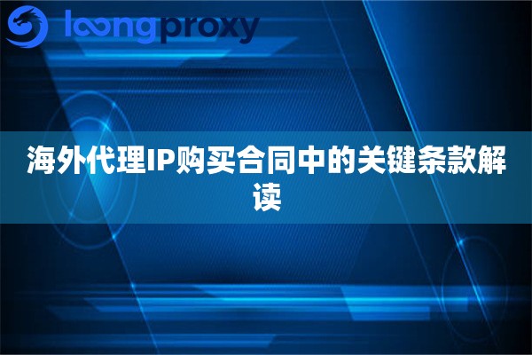 海外代理IP购买合同中的关键条款解读