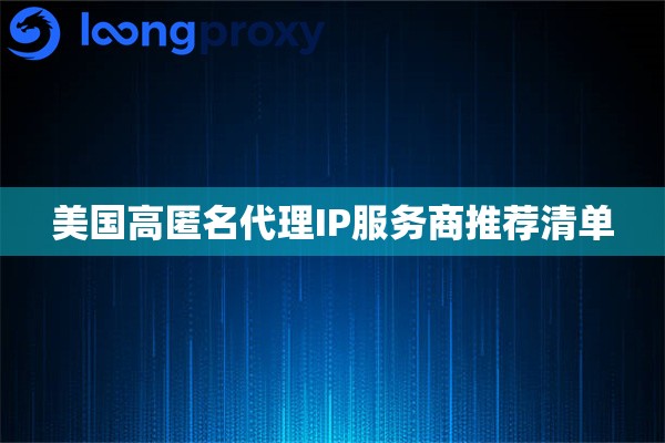 美国高匿名代理IP服务商推荐清单
