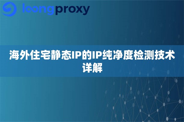 海外住宅静态IP的IP纯净度检测技术详解