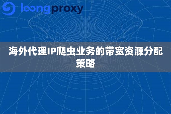 海外代理IP爬虫业务的带宽资源分配策略