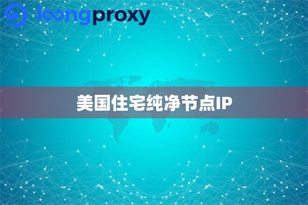 美国住宅纯净节点IP