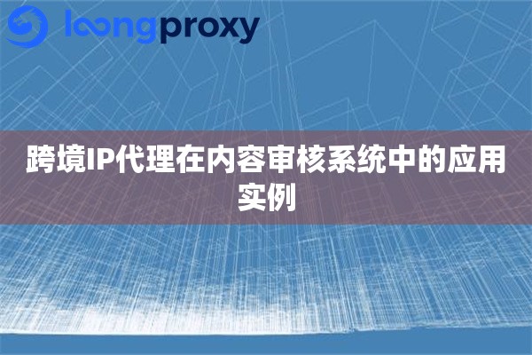 跨境IP代理在内容审核系统中的应用实例